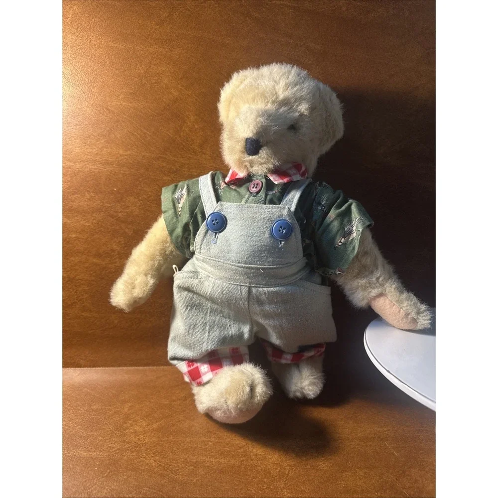 Fuzzy VanderBear Picnic Boy with Overalls Plush 13